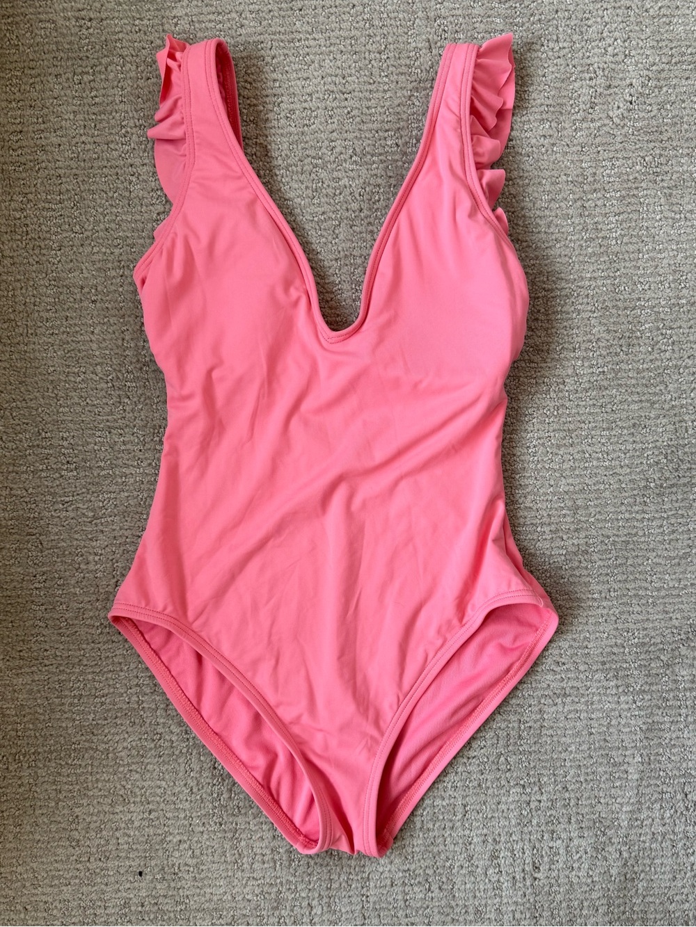 Gap Women's p Pink Ruffle Strap One-Piece Swimsuit